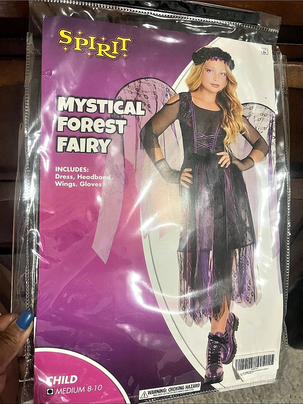 Spirit Mystical Forest Fairy Halloween Costume Girls Medium Black & Purple NWT